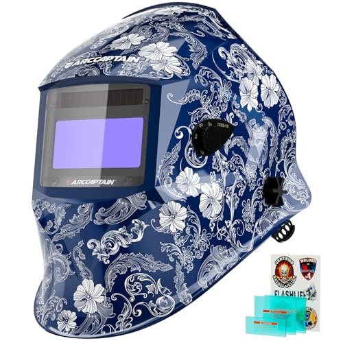 ARCCAPTAIN Casques de soudage assombrissement automatique, masque de soudure à clarté optique supérieure 1/1/1, 4 capteurs d'arc, cagoule de soudage True...