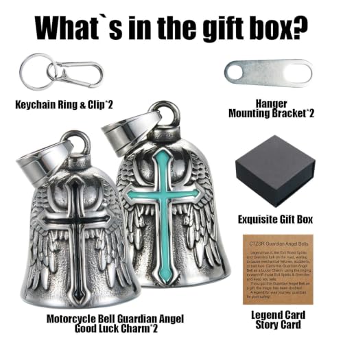 Image of Motorcycle Bell Guardian Angel Gremlin Lucky Charm Gift For Riders