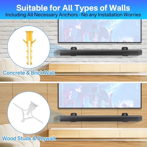 Image of Heavy Duty Soundbar Wall Mount for Samsung HW-Q990F /Q930F /Q900F /Q800F Mount Under or Above TV, Low Profile Floating Design Fits Q990D /Q930D /Q900D /Q800D, Q990C /Q930C /Q900C /Q800C, Q990B /Q930B /Q800B