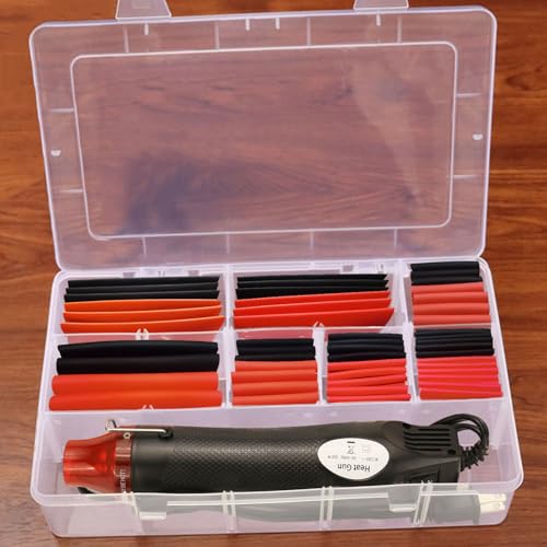 Heat Shrink Tubing Kit + 300W Mini Heat Gun for Shrink Tubing – 240pcs 3:1 Ratio Adhesive Lined Waterproof Heat Shrink Tubing for Wire Shrink Wrap