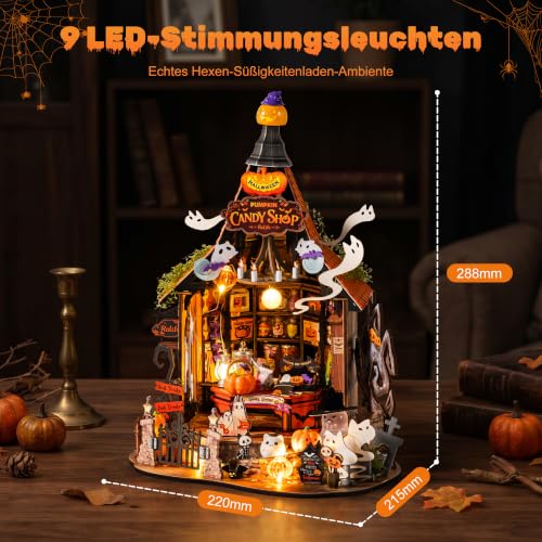Rolife DIY Miniatur Puppenhaus Haunted Candy House 364 Teile Holz Bausatz – Bild 4