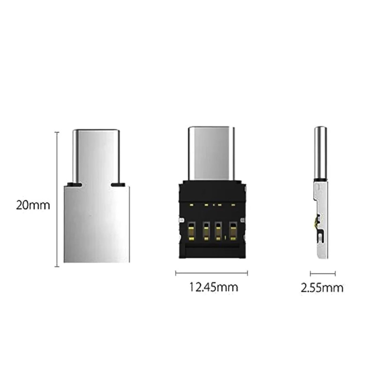 Adaptador USB C a USB tipo C OTG Cable para MacBook Android Phone (tipo C, 10 piezas)