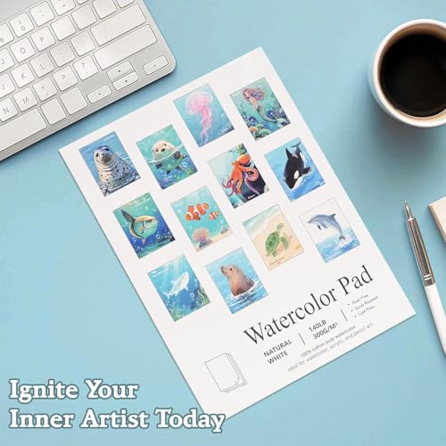 Papel para acuarela RGBMIX ideal para pintar el mar y relajarse en casa 5