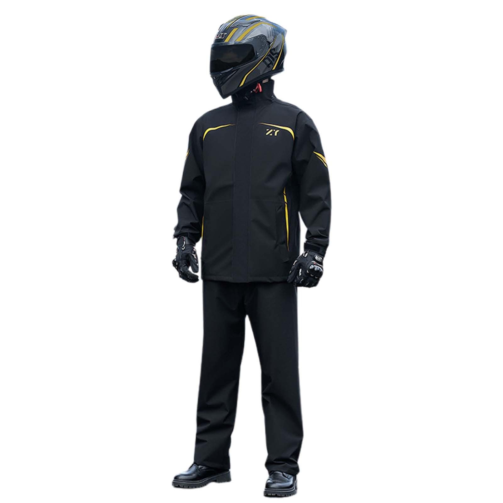 Generisch Tuta antipioggia da donna, due pezzi, impermeabile, pantaloni da pioggia, riflettente, per moto, attività all'aperto, pesca, sport, tuta a vento