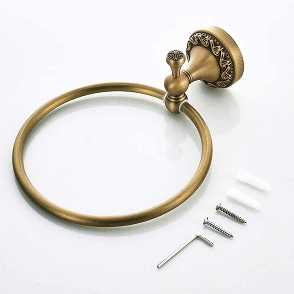 Hand Towel Holder European Antique Brass Towel Ring Towel Rack Metal Pendant Retro Ring Ring Towel Hanging Towel Rack