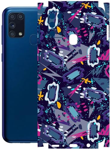 Image of AtOdds - Full Body Back Screen Guard Protector Film - Lamination Wrap Skin Sticker Compatible with Samsung Galaxy M31 | Scratchproof Matte Finish (Abstract)