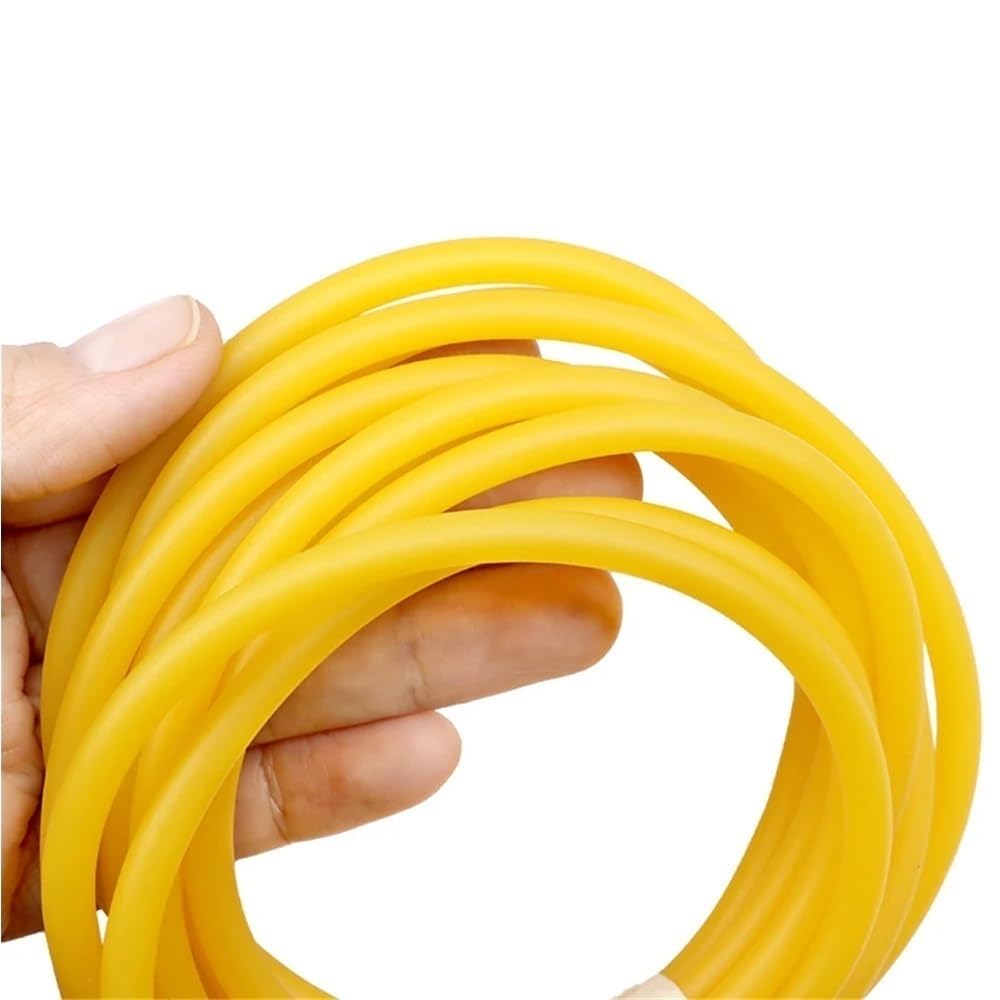 Tubo de Goma Banda elástica Lisa de látex Amarillo, Tubo Natural Resistente for cinturón tensión, 1 Pieza
