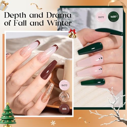 Image of Beetles Gel Nail Polish Set - Seasons Variations 48 Colors Gel Polish Kit Brown Nude Pink Red Blue White with Base Top Coat Home DIY UV LED Soak Off Nail Art Salon Manicure Starter Kit Gift for Women