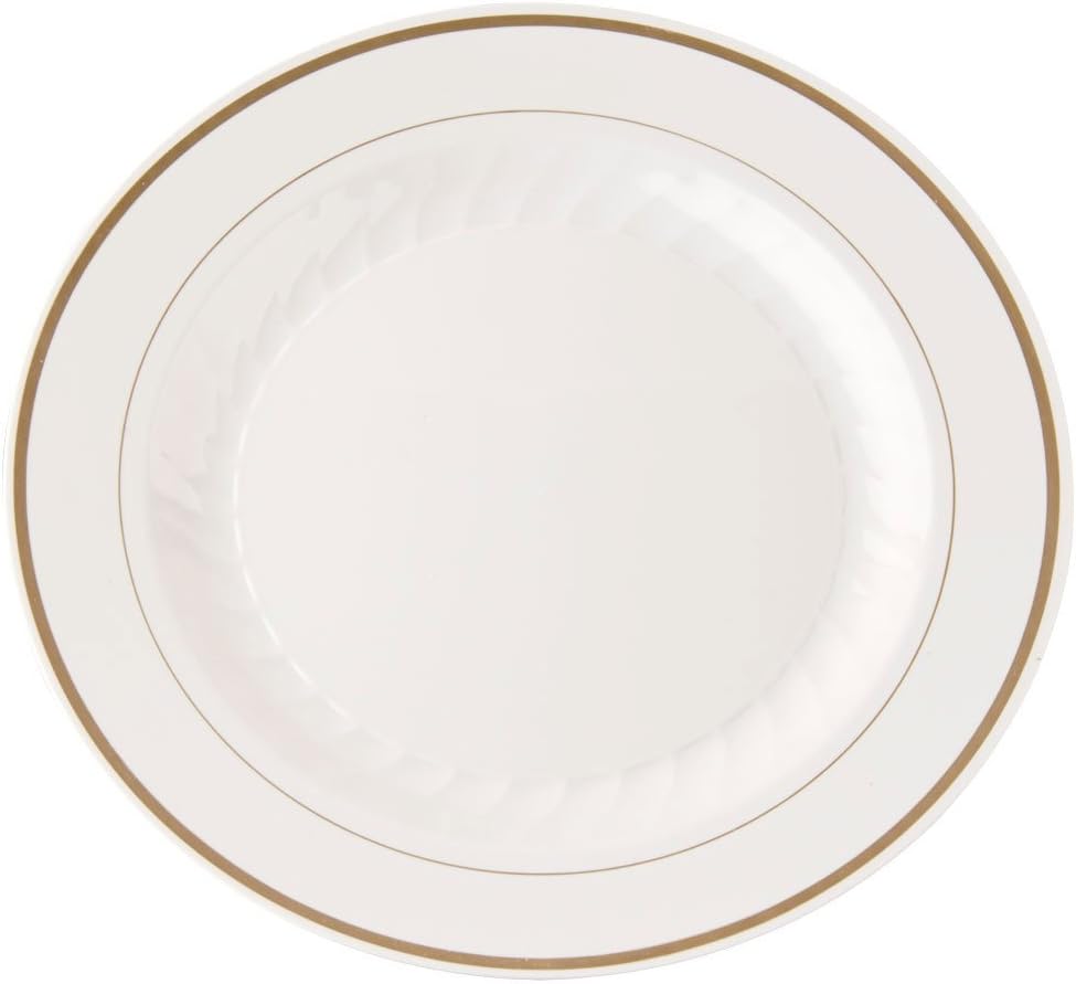 WNA MASTERPIECE PREMIERE PLATE 6 IN IVORY W/GLD RIM