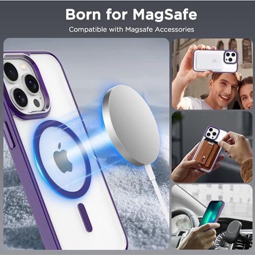 Image of CACOE Magnetic Case for iPhone 13 Pro, 6.1 inch, Dark Purple