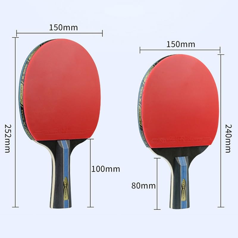 JITEM Performance Ping Pong Paddle - 7-Layer Pure Wood Blade - Pure Wooden Handle, Excellent Grip - Table Tennis Racket with Carrying Case(Color:B)