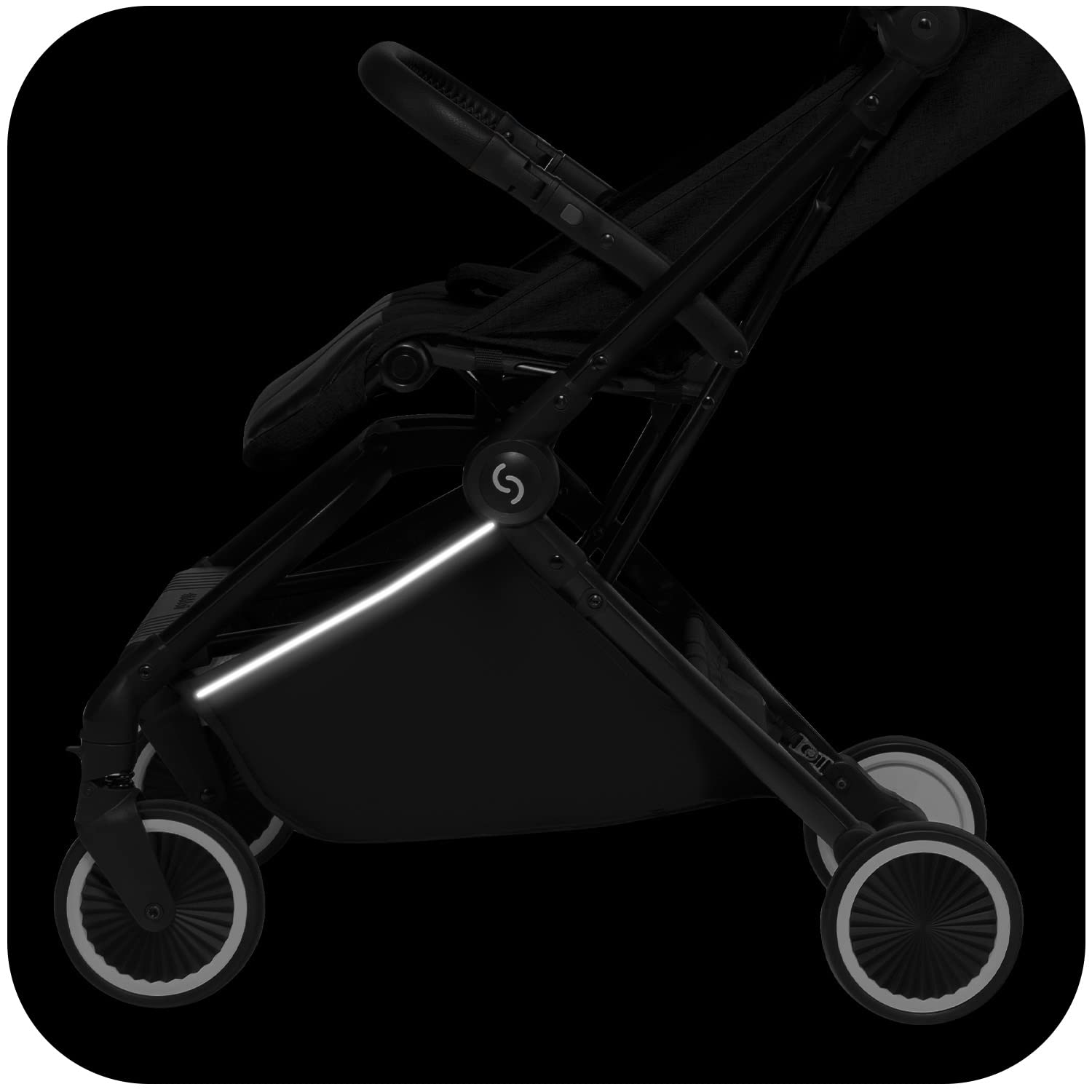 skiddoü poussette hamac pour enfant Espoo poussette pliable poussette canne pour enfant, structure légère en aluminium pliable d’une seule main, petite poussette de voyage, compacte, Noir