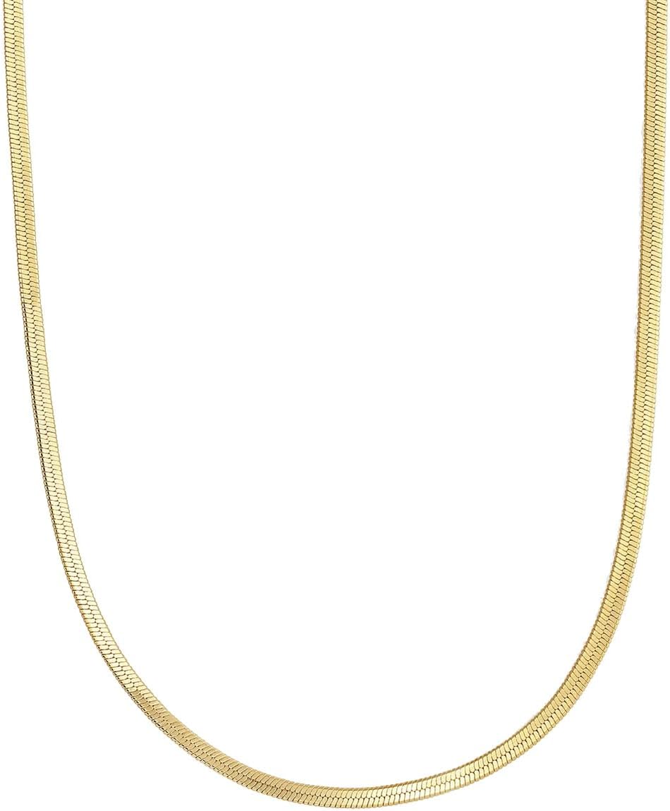 gorjana - Venice Mini Necklace 16" - 18k Gold Plated - Elegant Herringbone Design - Timeless Style - Versatile Layering - Durable and Lightweight