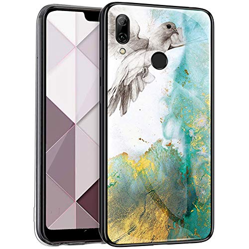 Urhause Cover Compatible with Huawei P Smart 2019 Case Glossy Glitter Marble Mirror Case Clear Sparkle Bumper Hard Cover Soft Silicone Skin Cover Shiny Bling Anti-Scratch Shockproof Cover Green