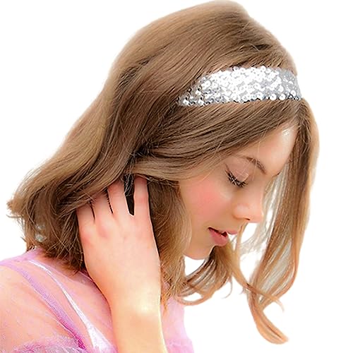8 Pcs Sequin Headband Women Sports Headband Elastic Non Slip Headdress Shiny Style Accessories for Girls Women - Image 2