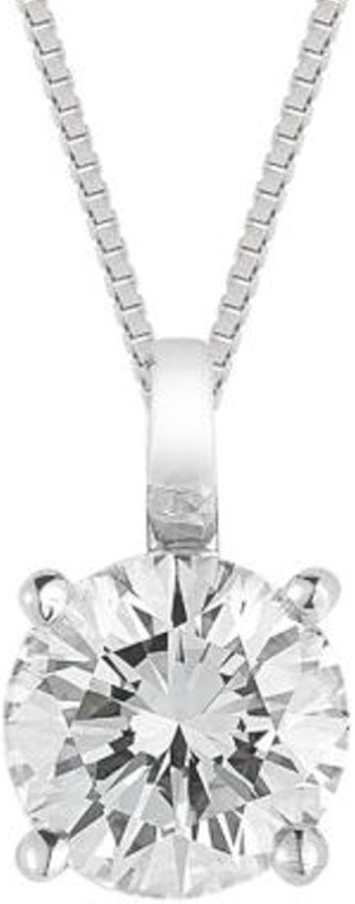 diamond solitaire pendant white gold SI 