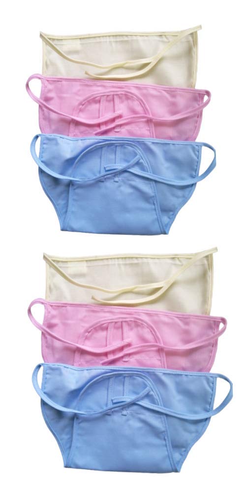 Multicolour Nappies | L Size (6-12 Months) | Organic Cotton | Reusable | Phthalate-Free | Pack of 6 | Ideal for Newborns
