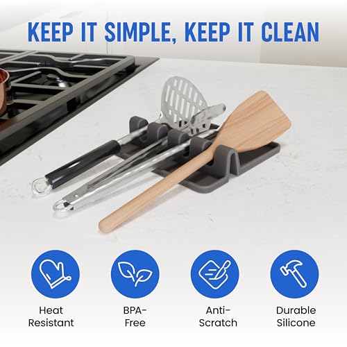 Cooler Kitchen AZ-U3Y7-DIIL Silicone Spoon Rest For Stove Top thumb #1