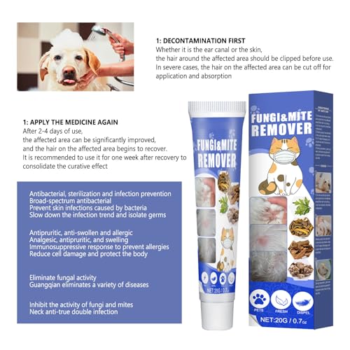 KOAHDE Haustier-Milben-Repellent-Creme,Haustier-Milben-Repellent-Creme,Grasmilben Sparset für Hunde,Anti Milben für Hund,Hautpflege Milben Hund Grasmilben Bekämpfen,Pet Mite Repellent Cream