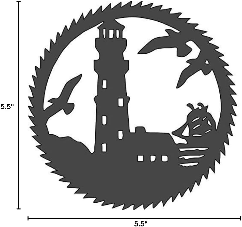 Lighthouse Logo Stencil Reusable Sturdy Flexible Clear Plastic 1-5.5x5.5 in Arts and Crafts Material Scrapbooking for Airbrush Painting Drawing