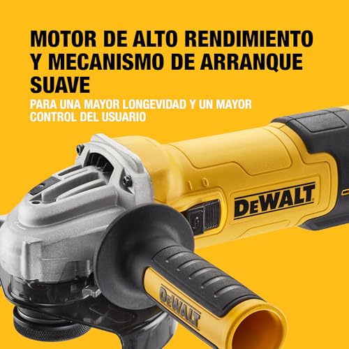 Amoladora angular 125mm DEWALT con arranque suave y velocidad ajustable 3