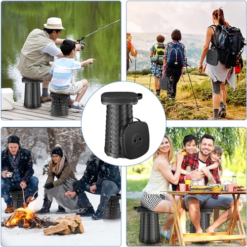 Image of aboutool 2 Pack Collapsible Stool - Portable Folding Stool for Adults, Lightweight Yet Sturdy 400lbs Capacity for Camping Fishing Hiking Outdoor