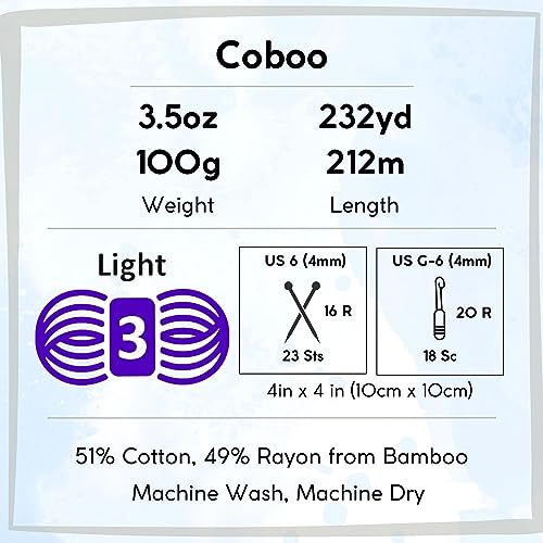 Lion Brand Yarn NMABCP06/603328/835145/6P Lion Brand Coboo Mauve 835-145 (6-Skeins - Same Dye Lot) Dk Light Worsted #3 Cotton, Bamboo Yarn thumb #3