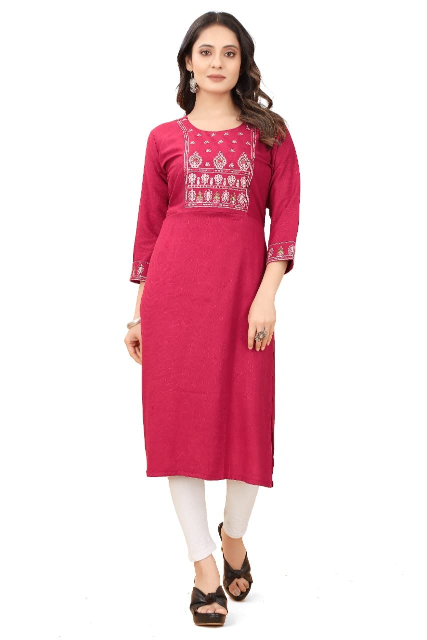 GenericVed Tex Rayon Super Slub Kurtis for Women's