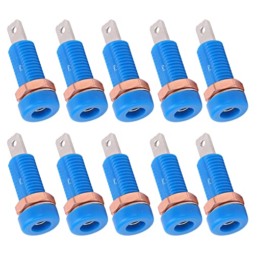 Image of Fafeicy 10pcs 4mm Banana Jack Binding Post Connector for Audio Equipment Panel Mount Blue