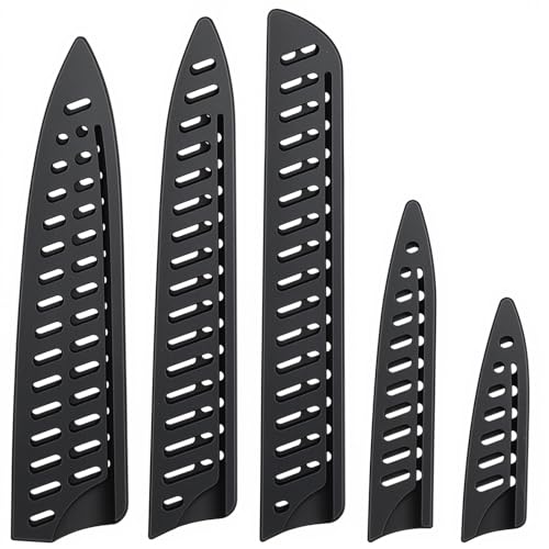 Qianyu 5 Stück Knife Sheath Messerschutz Universal Messer Messerschutzhülle Atmungsaktiv Messerscheide Kunststoff Messer Schutzhülle Klingenschützer für Küchenmesser Obstmesser