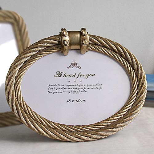 樹脂額縁家族写真フレームホームラウンドスクエアクリエイティブデコレーションデスクトップ卓上ギフト7インチゴールド