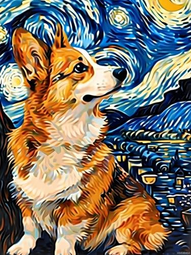 Kit peinture diamant 5D Corgi anti-stress pour adultes toile complète 30x40 cm