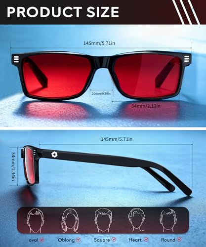 ANYLUV Red-Lens Blue Light Glasses for Sleep (Medium) — view 4