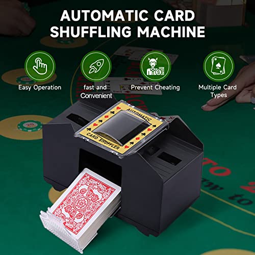 Unniweei Automatic Card Shuffler 1-4 Decks, Electric Battery-Operated Shuffler, Casino Card Game For Poker, Home Card Game, Uno, Phase10, Texas Hold'em, Blackjack, Home Party Club Game #TOP3