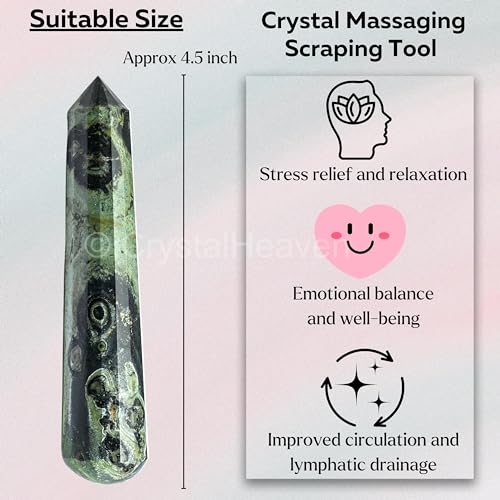 Image of Kambaba Jasper Crystal Wand - Pointed Crystal Wand for Energy Healing, Chakra Balancing, Meditation and Home Decor - Crystals and Healing Stones for Gift