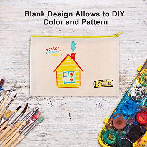 Lege canvas zakken met ritssluiting, 10 stuks pennenmapjes, doe-het-zelf knutseltassen, sublimatie blanco canvas… - Afbeelding 6