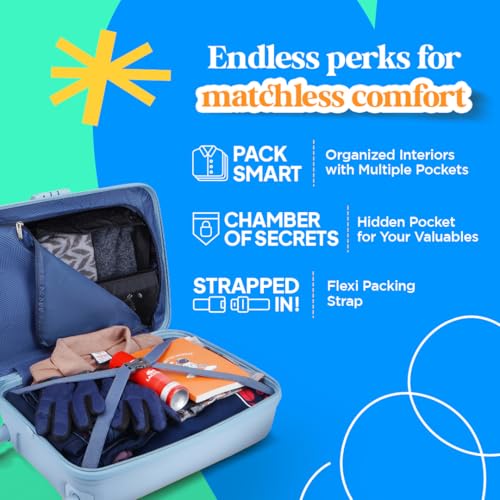 Image of American Tourister Ivy 2.0 | Small Size Cabin Trolley Bag (55 cm) | 360 8 Wheel Travel Luggage | Hard Case Polypropylene (PP) Suitcase | Combination Lock | Blue Frog