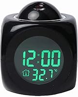 Vista 8 de Reloj despertador de proyección para dormitorios, informe de voz digital, reloj despertador 12/24 HDigital relojes eléctricos proyección en el techo