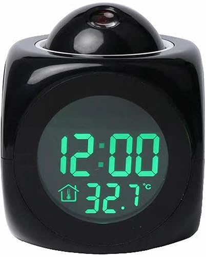 Miniatura 8 de Reloj despertador de proyección para dormitorios, informe de voz digital, reloj despertador 12/24 HDigital relojes eléctricos proyección en el techo