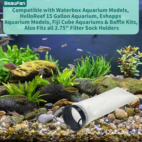 Image of 12 Pack 2.75 Inch 225 Micron Filter Sock Fits Waterbox, Eshopps, Fiji Cube Aquarium Models, and All 2.75 inch Filter Sock Holders
