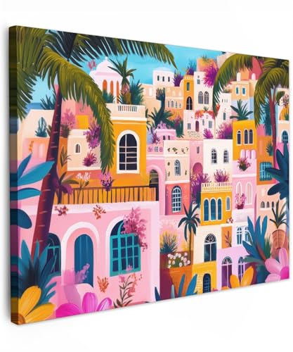 Tableau Fleurs Rose Orange 70x50 cm MuchoWow Impression sur Toile