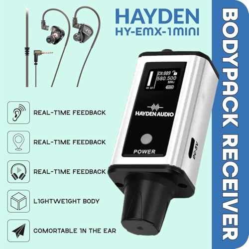 Image of hayden HY-EMX in-Ear Monitor Receiver Only- Extendable HY-EMX Series, Compatible with HY-EMX-1 MINI Or HY-EMX-2 MINI Wireless IEM Systems - Single Receiver, Cannot Be Used Alone