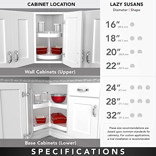 Image of REV-A-SHELF Value Line Polymer Kidney 2-Shelf Lazy Susans for Corner Base Cabinets