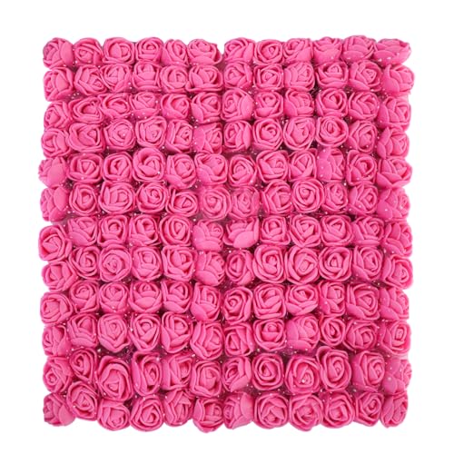 MWOOT Rose Rouge Fleurs Artificielles, 144 Pieces Mini Rose en Mousse, 2.5CM Petite Fausse Fleurs pour DIY Mariage Fête Festival Saint Valentin Décoration