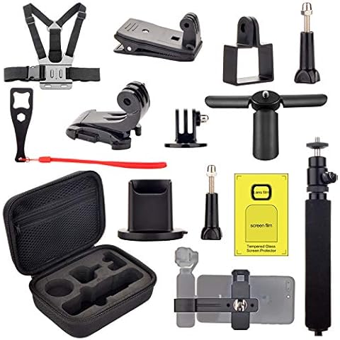 Accessories kit for DJI OSMO Pocket/Pocket 2, Handheld Mount Adapter Tripod Carrying Case Expansion Phone Bracket Screen Protector for Osmo Pocket/Pocket 2 Cover