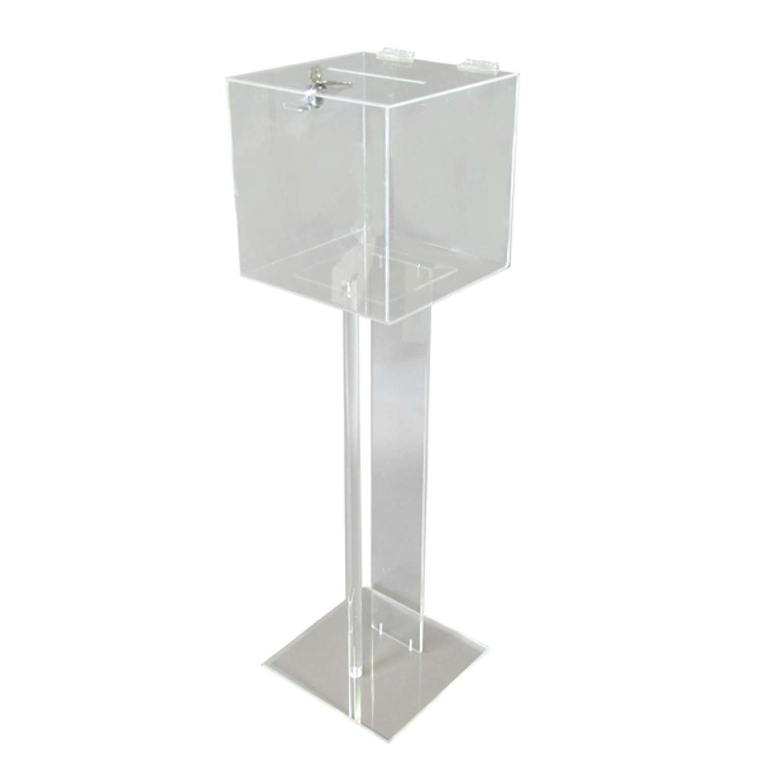 Acrylic Suggestion Box - Charity Box - Urn of Choice - Snack Packaging on Stand and with Lock and Key