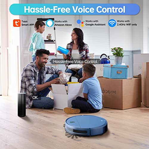ZCWA Robot Vacuum and Mop Combo, 2 in 1 Mopping Robotic Vacuum with WiFi/App/Alexa, Robotic Vacuum Cleaner, Schedule Settings, Self-Charging, Ideal for Hard Floor, Pet Hair and Carpet - Image 5
