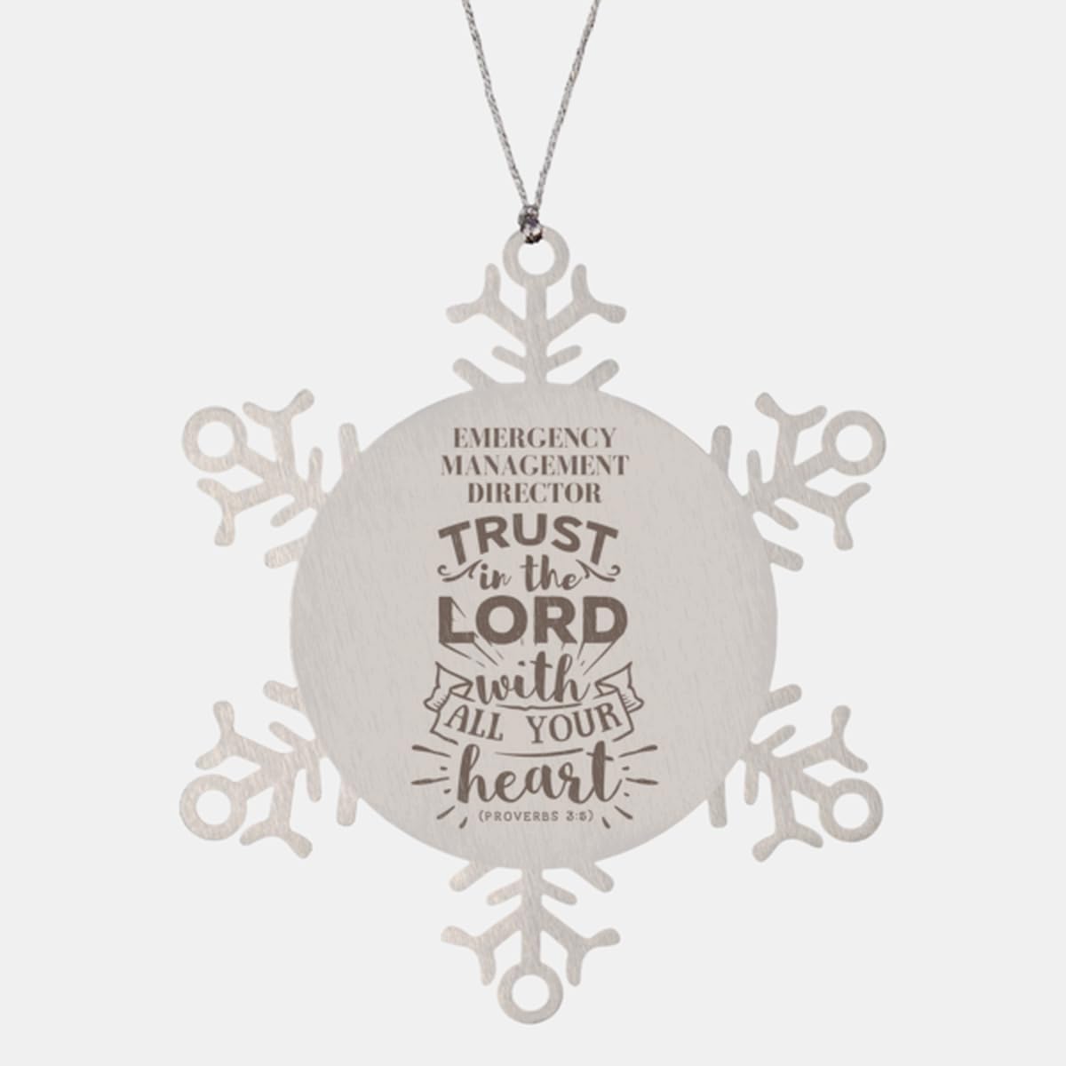 Emergency Management Director Ornament, Emergency Management Director Trust in The Lord with All Your Heart - Proverbs 3:5, Custom Name Gifts for Emergency Management Director, Bi