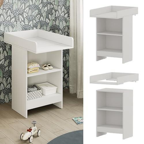Meuble à langer bébé blanc Mona Vicco 60x103.5cm table de soin
