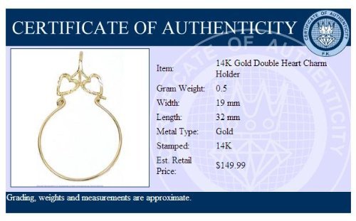 FindingKing 14K Gold Double Heart Charm Holder3